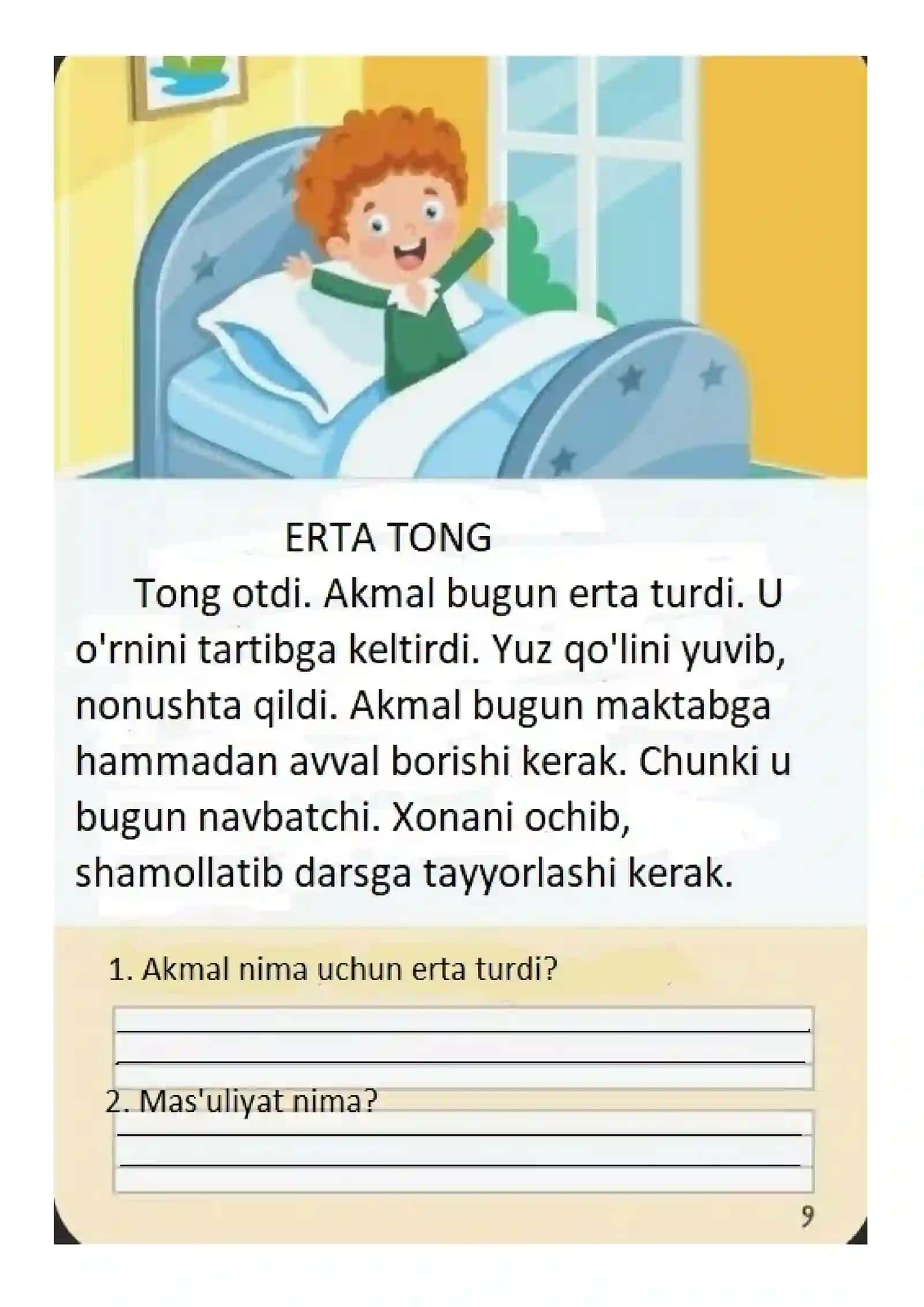 1-sinflar uchun ta'til topshiriqlari 2