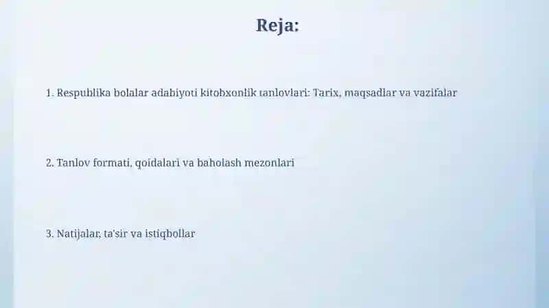 Bolalar adabiyoti kitobxonlik tanlovlari 2