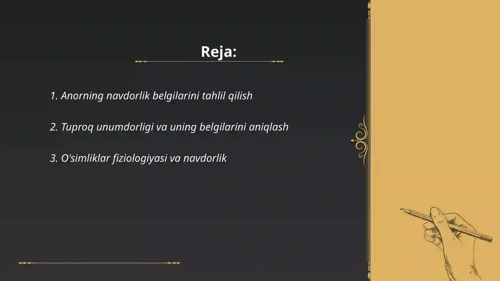 Anorning navdorlik belgilarini aniqlash 2
