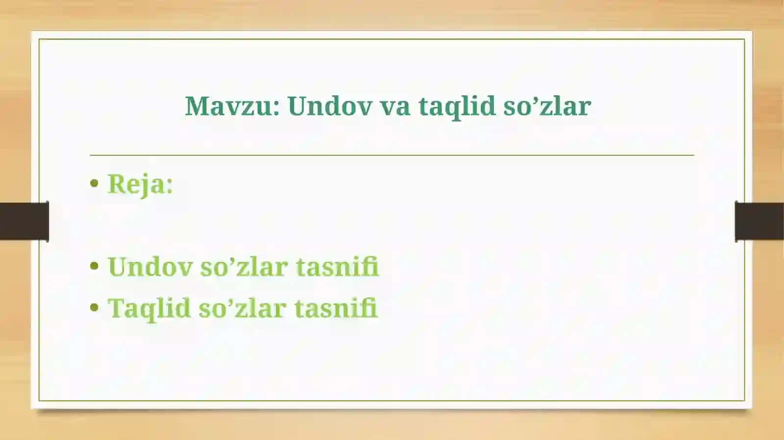 Undov va taqlid so’zlar 2