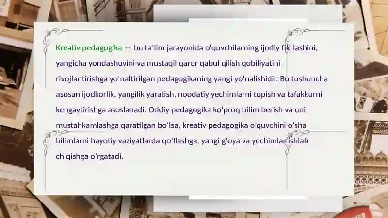 Kreativ pedagogikaning maqsadi va vazifalari 2