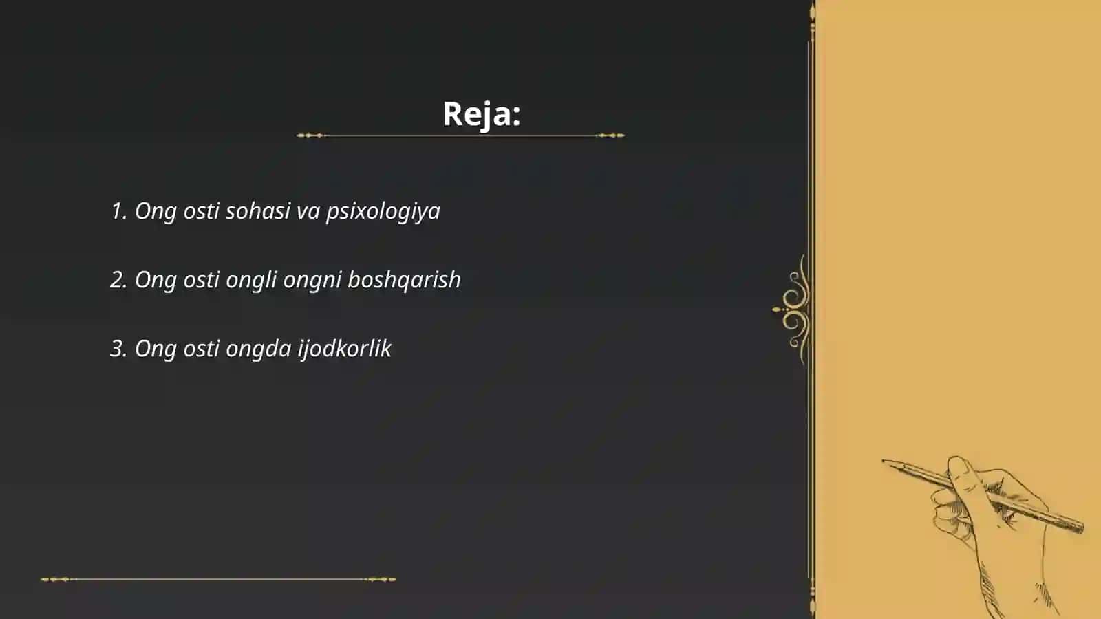 Ong osti sohasi va psixologiya 2