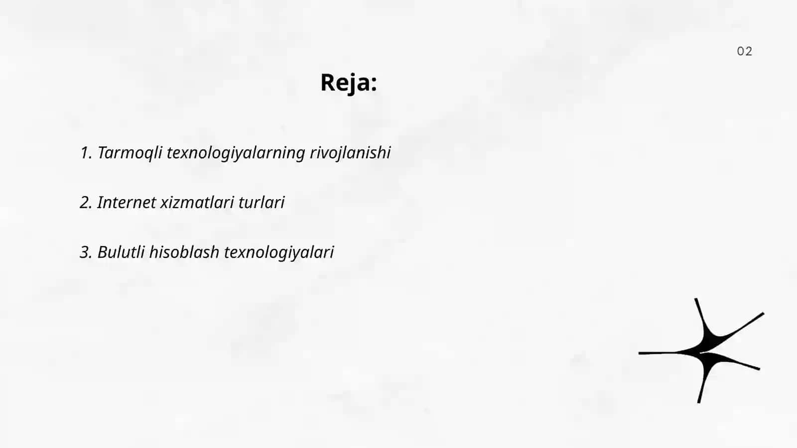 Tarmoqli texnologiyalar va internet xizmatlari 2