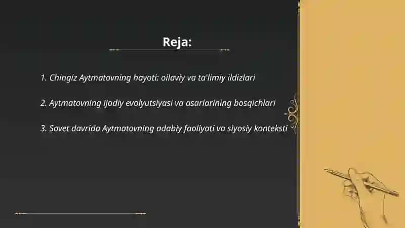 Chingiz Aytmatov hayoti va asarlari tahlili 2