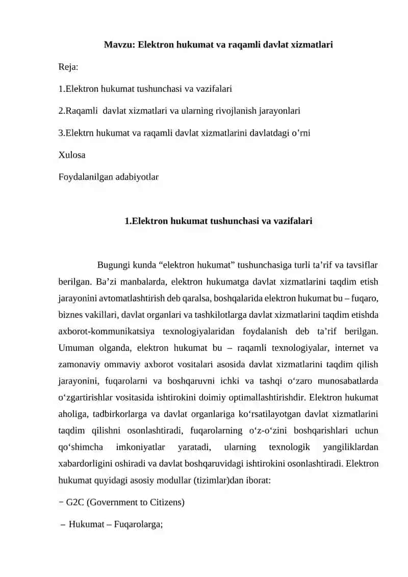 Elektron hukumat va raqamli davlat xizmatlari 2