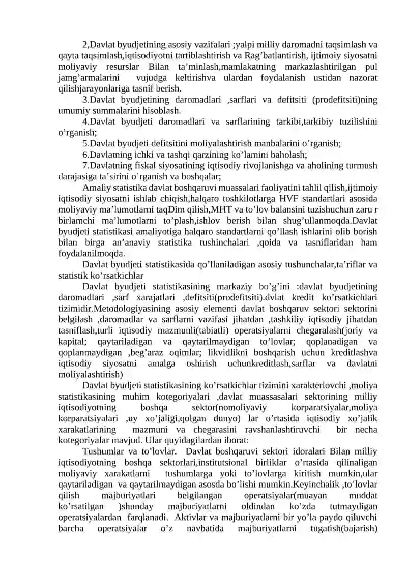 Moliya bozori statistikasi 2