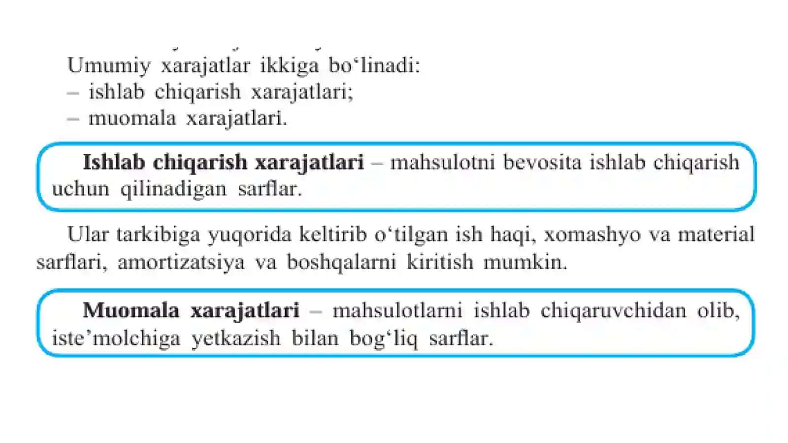 KORXONA XARAJATLARI 2