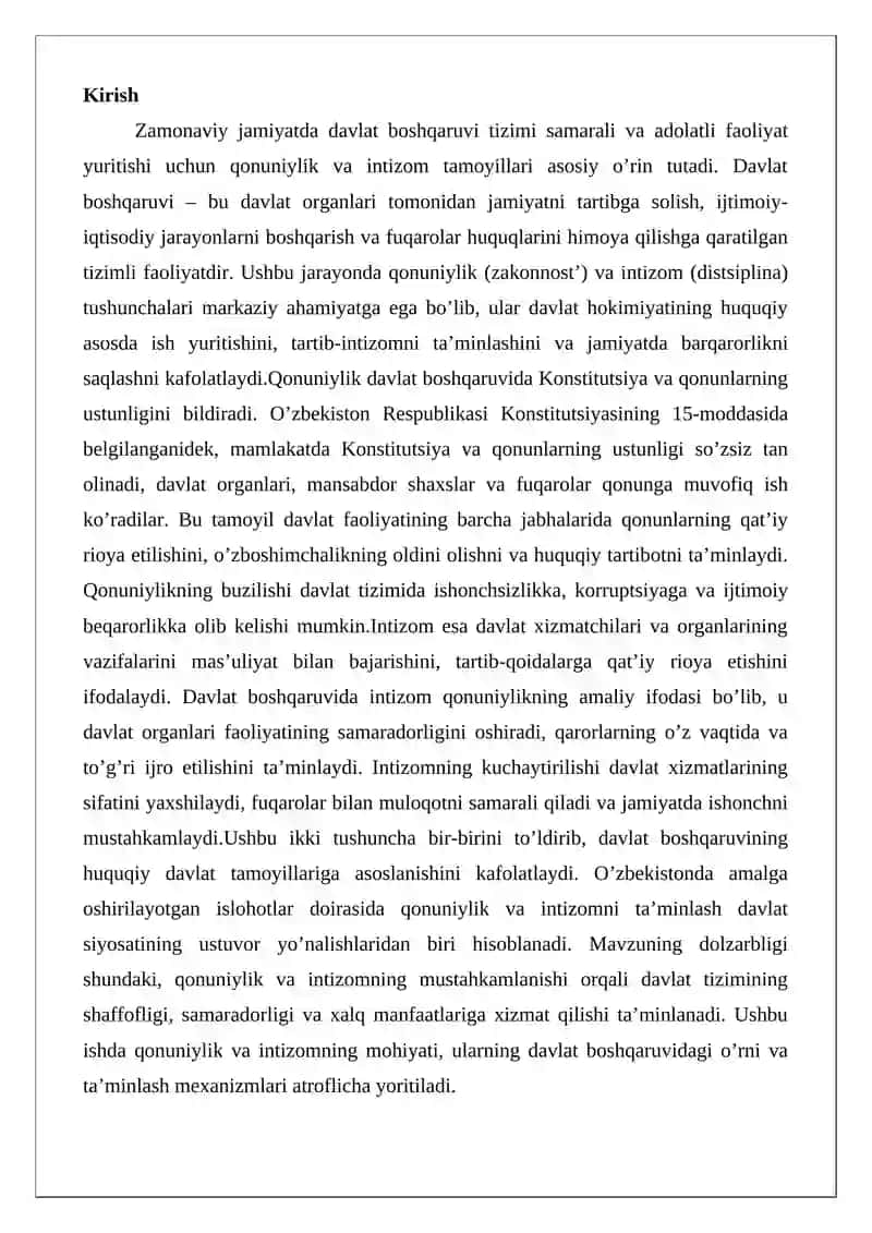 Davlat boshqaruvida qonuniylik va intizom tushunchasi 2