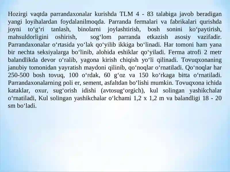 Parrandalar gigiyenasi 2