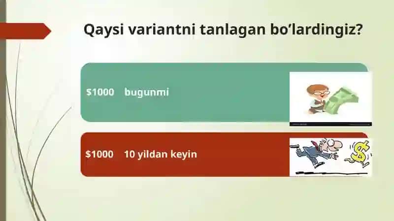 Pulning vaqt bo’yicha qiymati 2