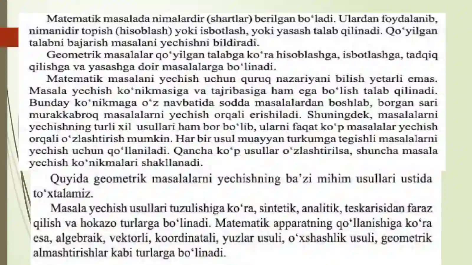 GEOMETRIK MASALALARNING TURLARI 2