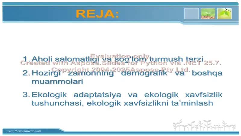 Aholi, ekologik adaptatsiya va ekologik xavfsizlik 2