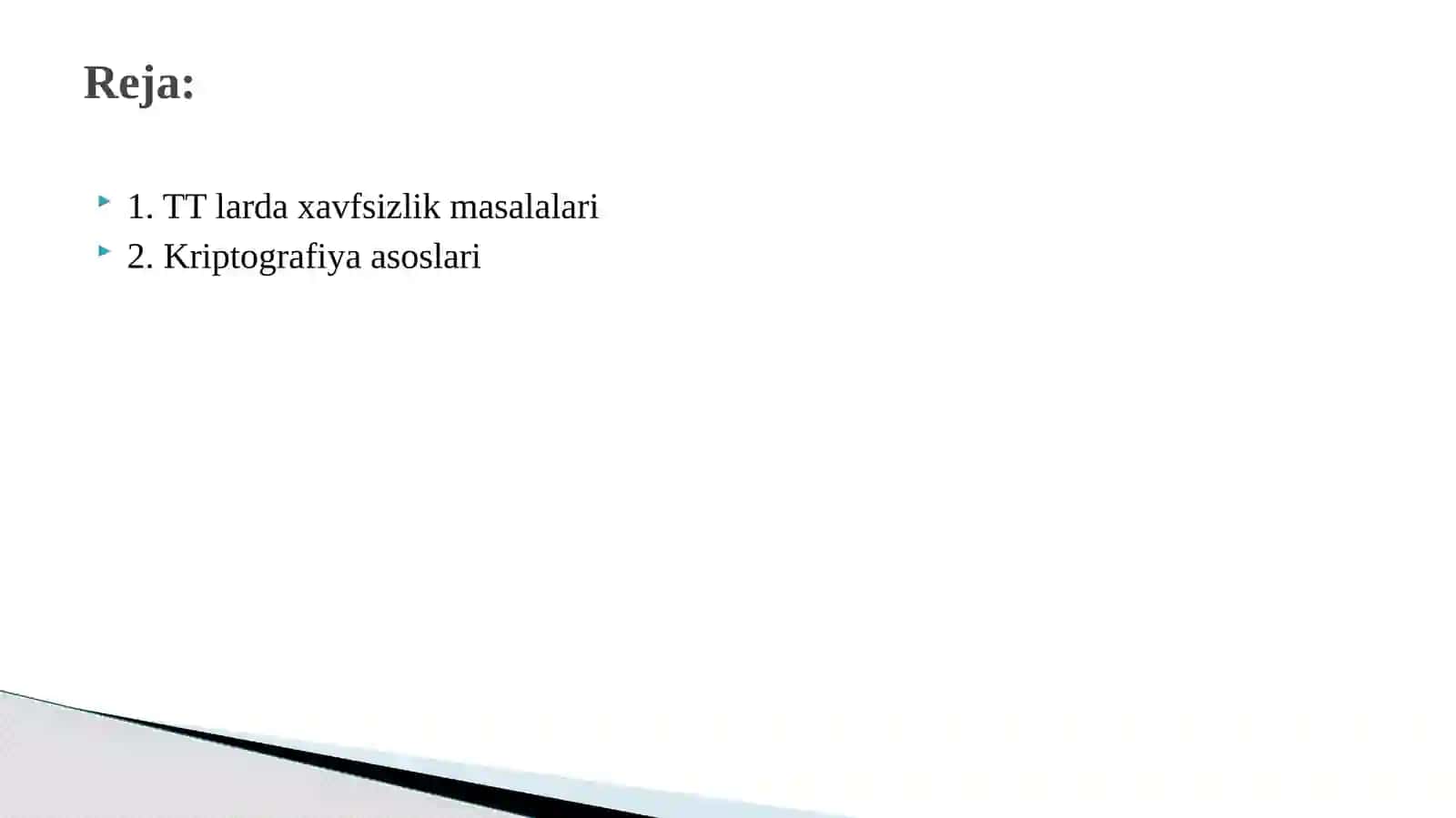 TT larda xavfsizlik masalalari 2
