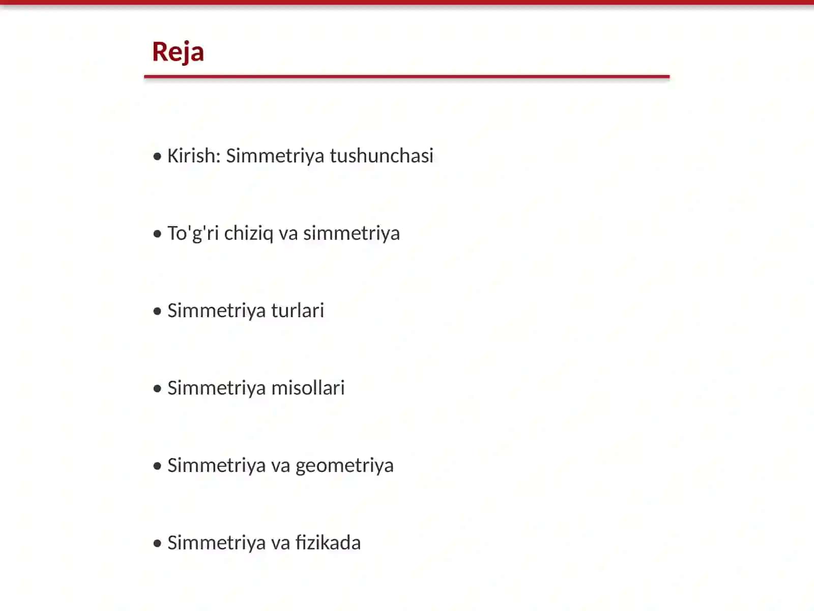 To'g'ri chiziqqa nisbatan  simmetriya 2