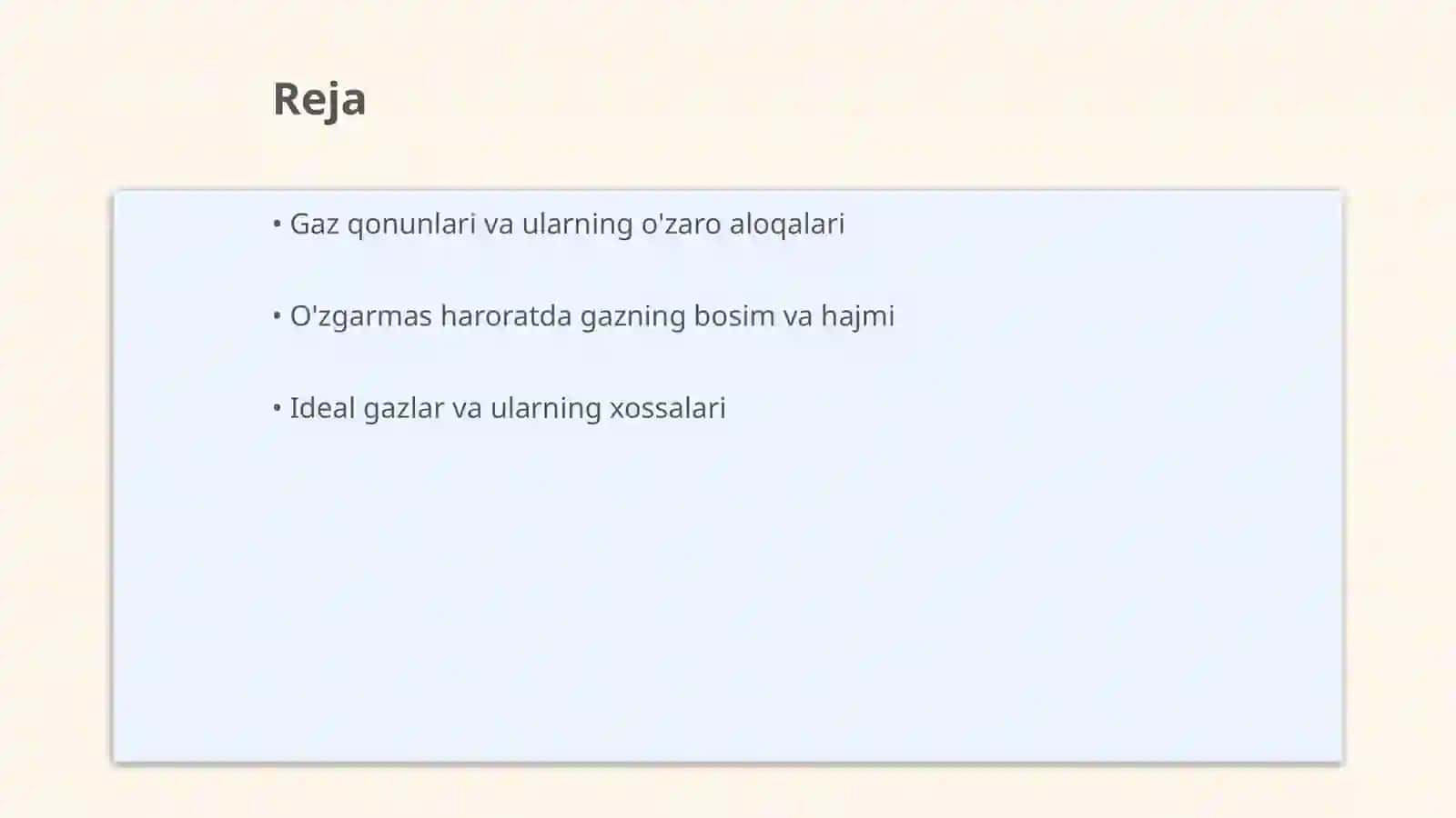 O'zgarmas haroratda gaz xossalari 2