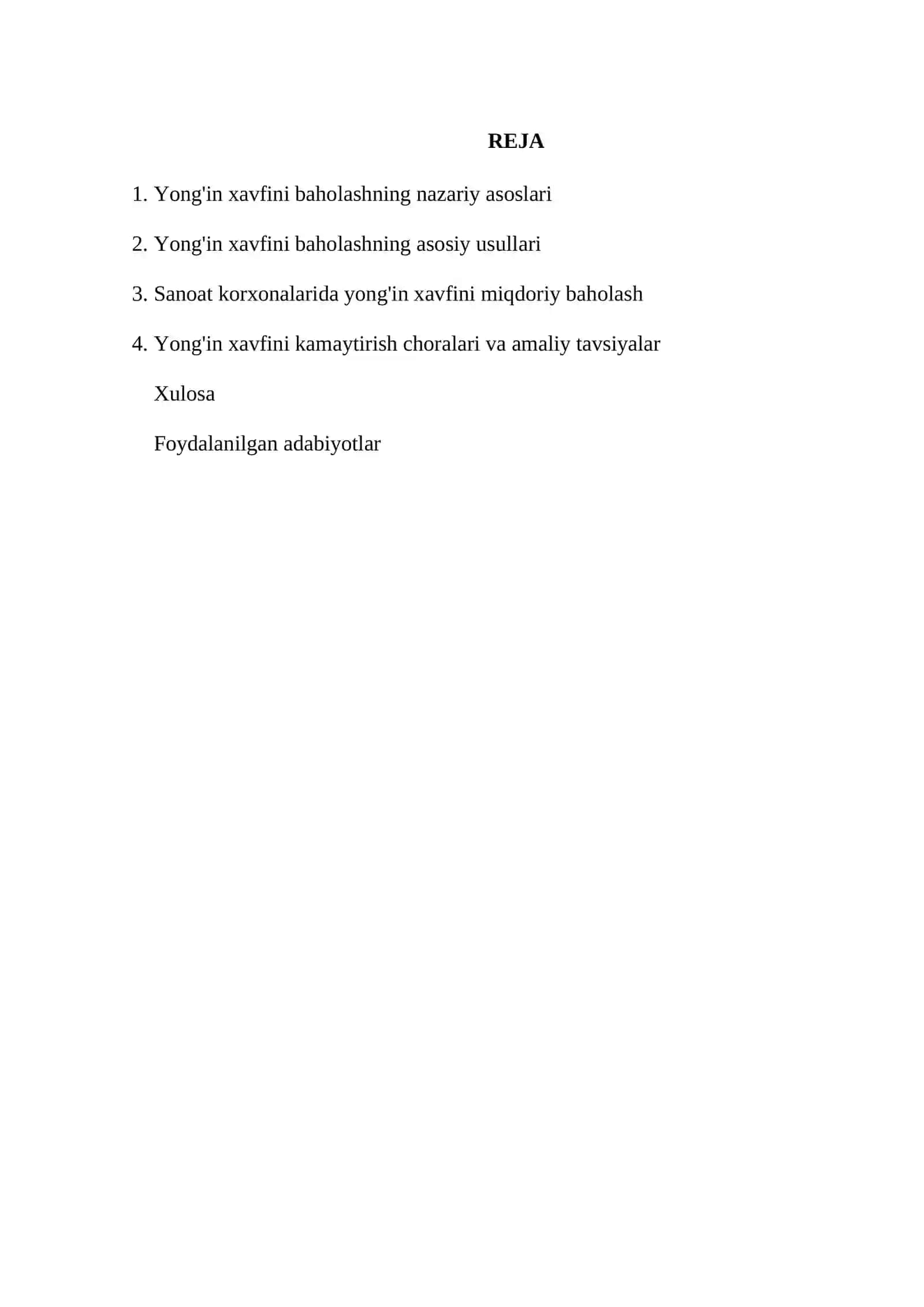 SANOAT KORXONALARIDA YONG'IN XAVFINI BAHOLASH USULLARI 2