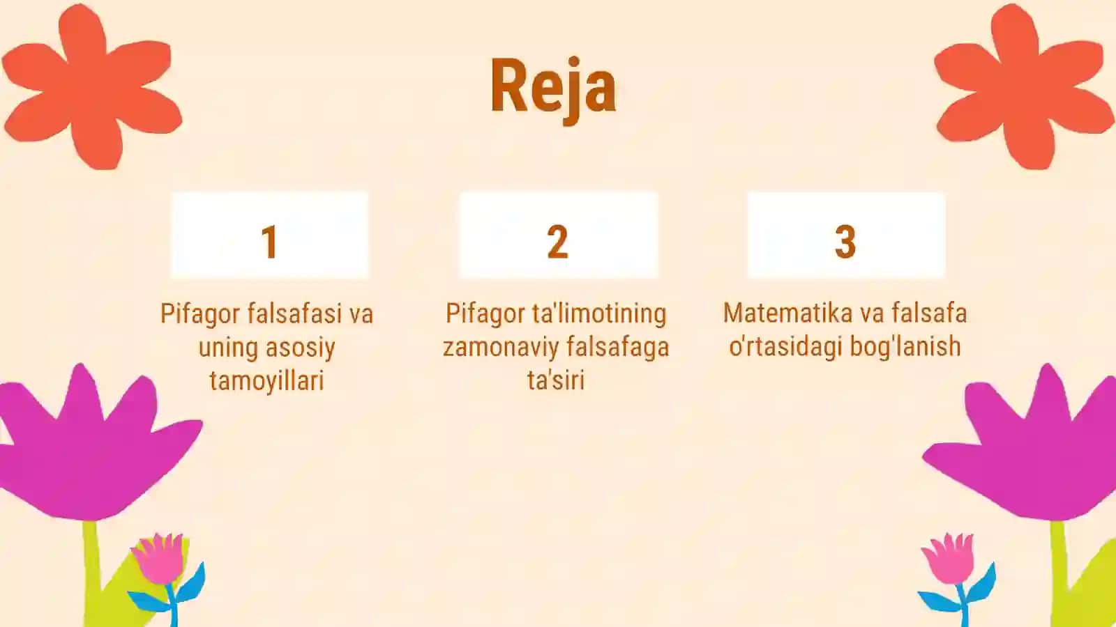 Pifagorning falsafa faniga qo'shgan hissasi 2