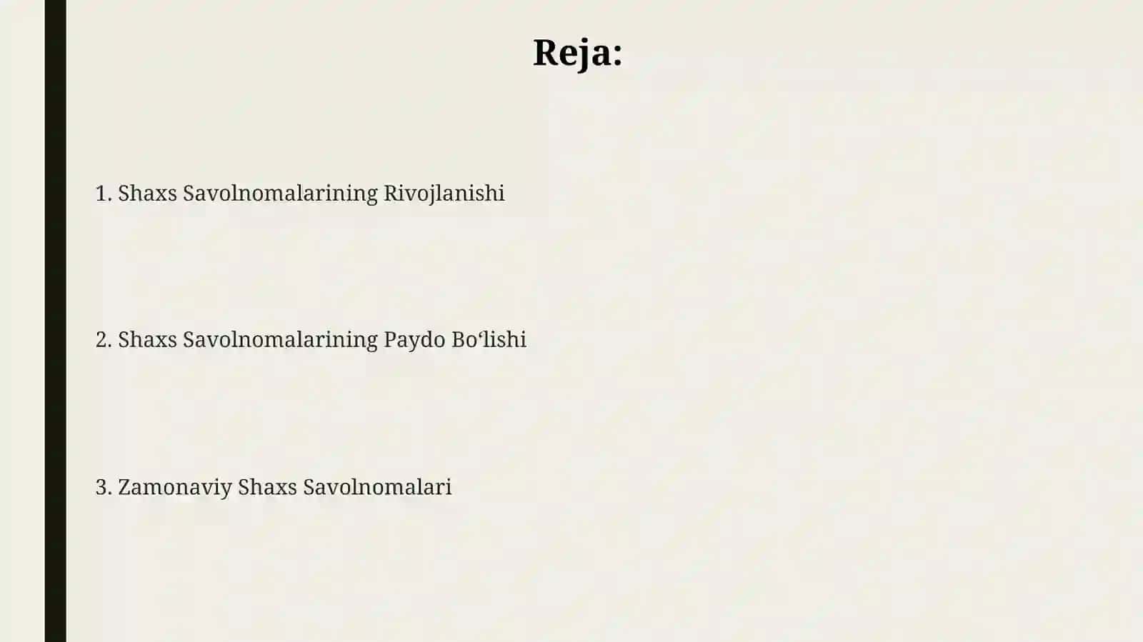 Shaxs soʻrovnomalari tarixi 2