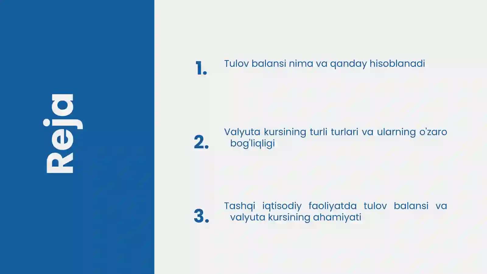 Tulov balansi. Valyuta kursi 2