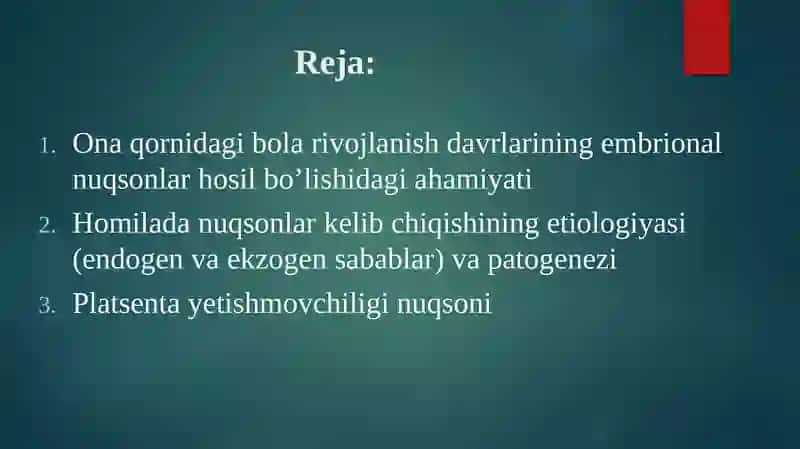 Ona qornida rvojlanish patologiyasi 2