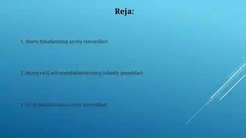 Sharq va Ĝarb mutafakkirlarining falsafiy qarashlari 2