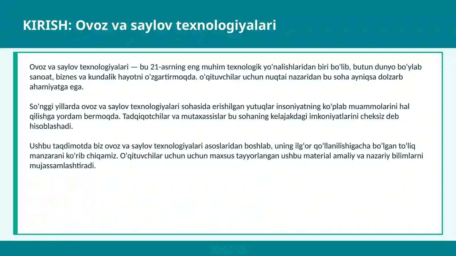 Ovoz va saylov texnologiyalari 2