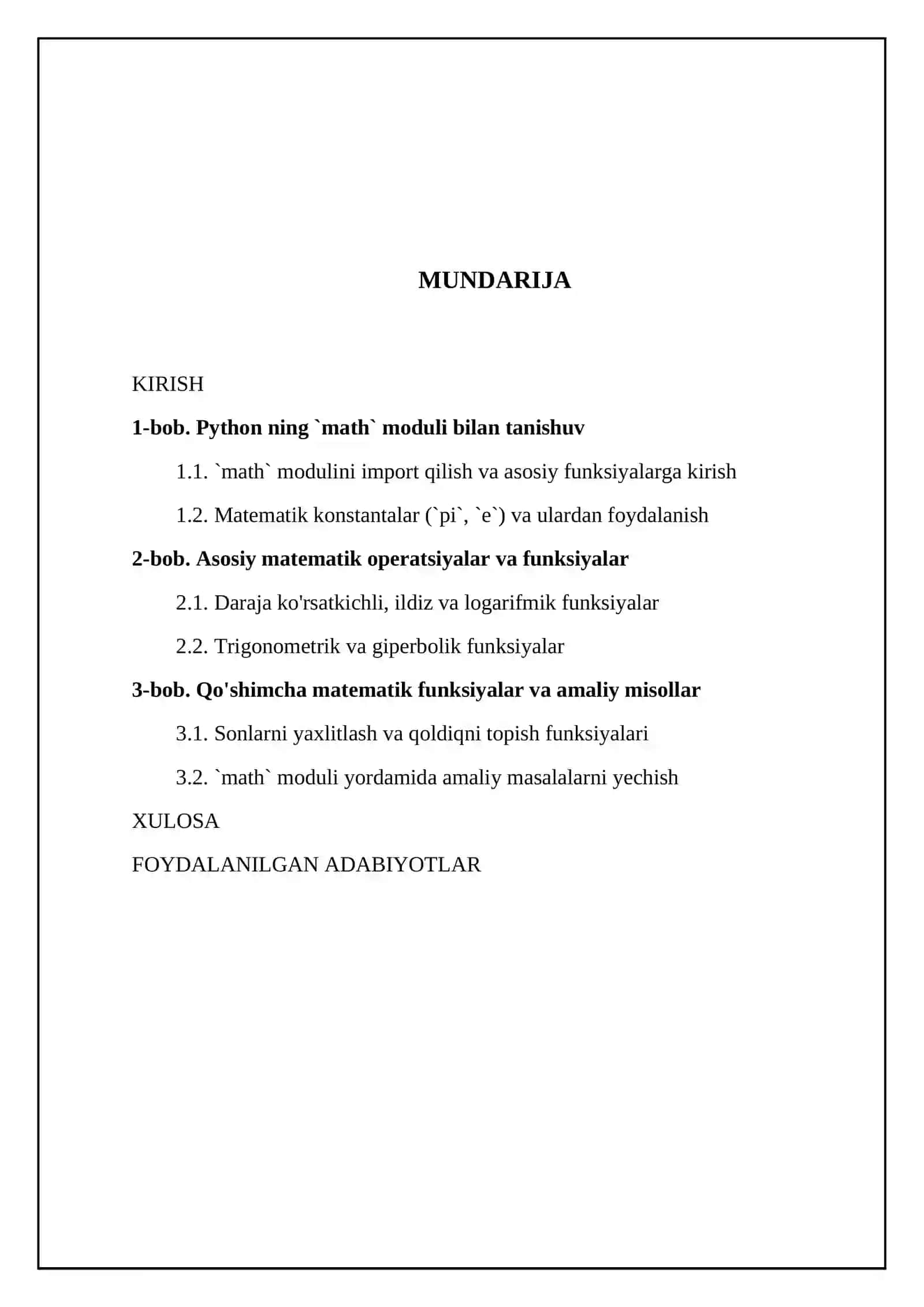 Python dasturlash tilida matematik hisob - kitoblar (math moduli) 2