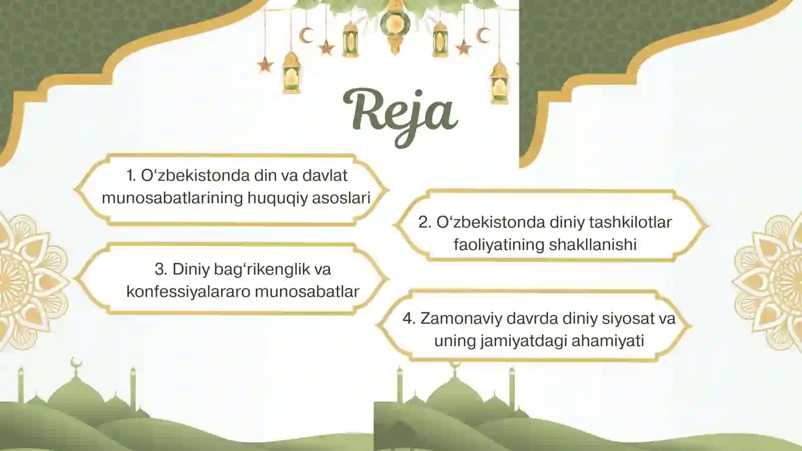 O‘ZBEKISTONDA DIN VA DINIY TASHKILOTLARGA MUNOSABAT 2