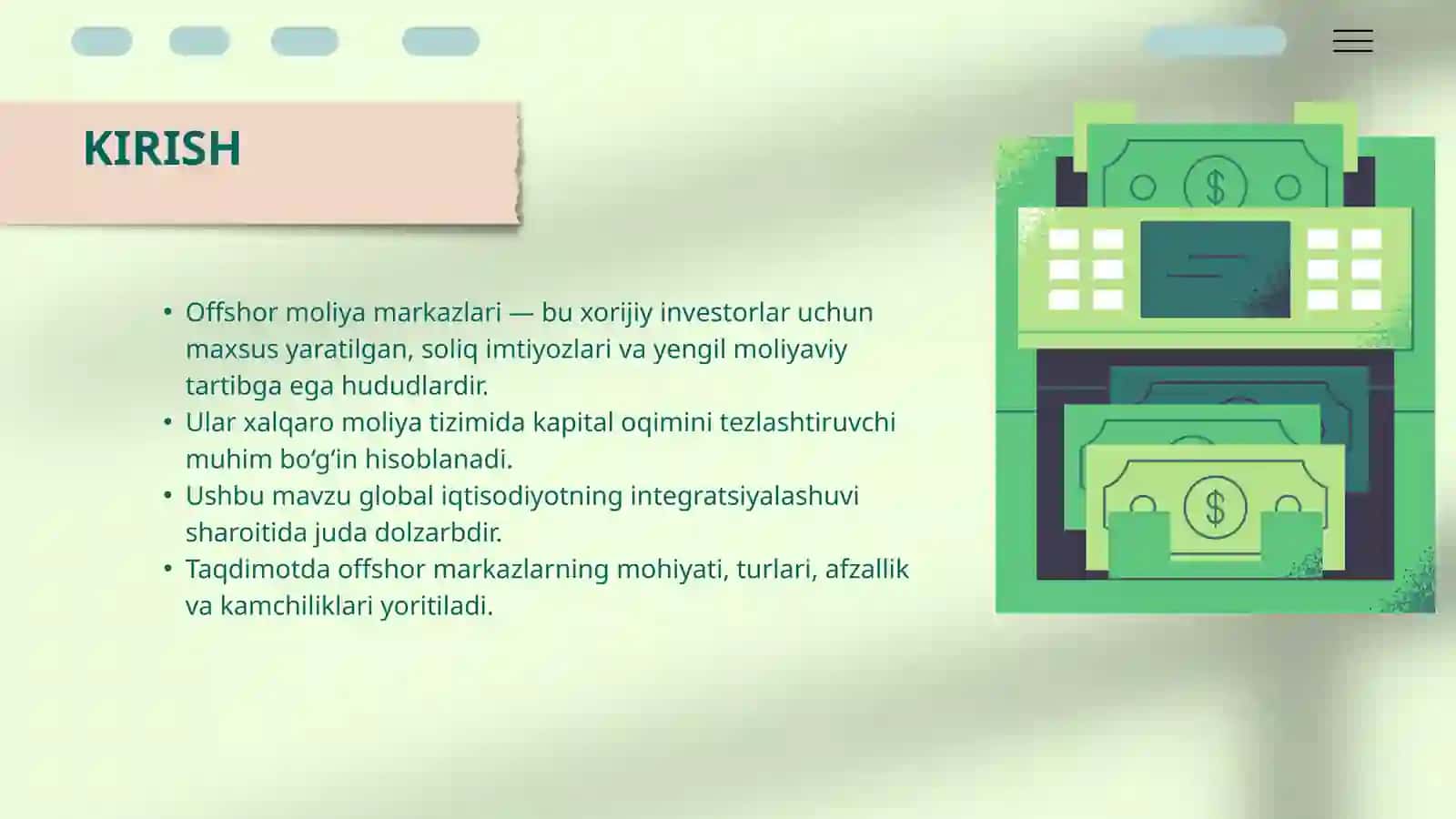 OFFSHOR MOLIYA MARKAZLARINING XALQARO MOLIYADAGI ROLI 2