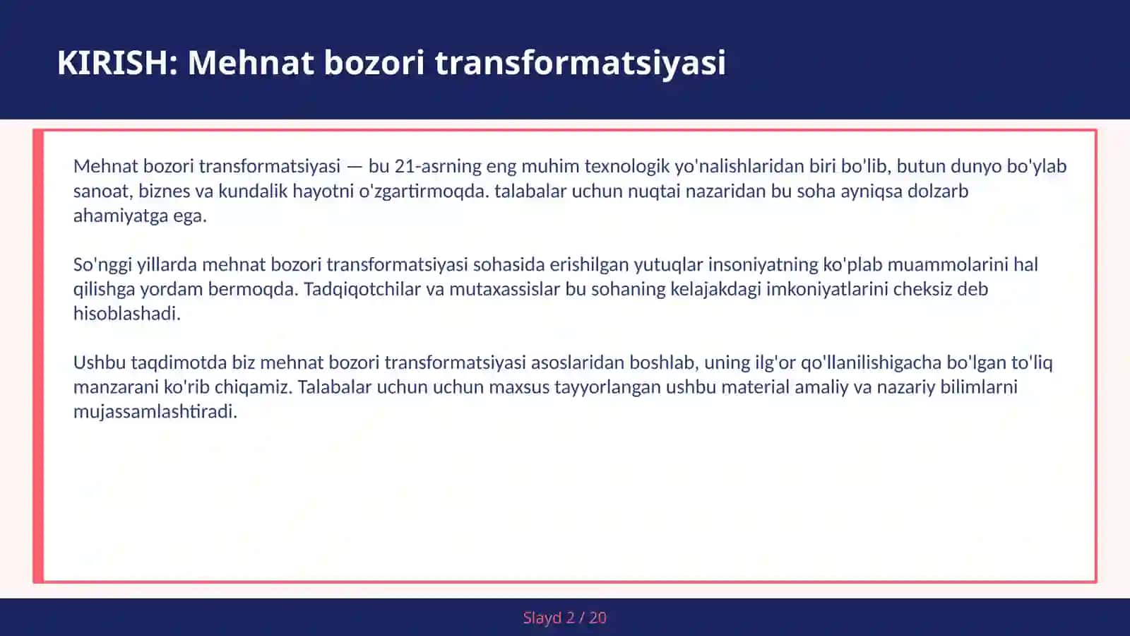 MEHNAT BOZORI TRANSFORMATSIYASI 2