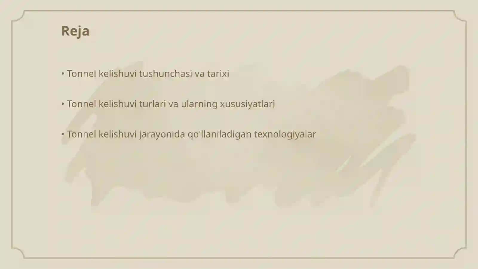 Tonnel kelishuvi va uning texnik darajasi 2