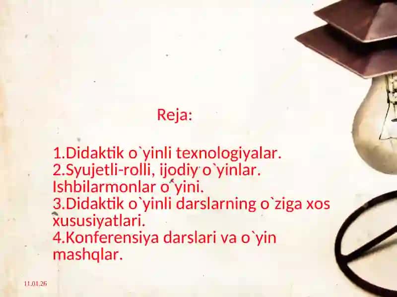 Didaktik o`yinli texnologiyalar 2
