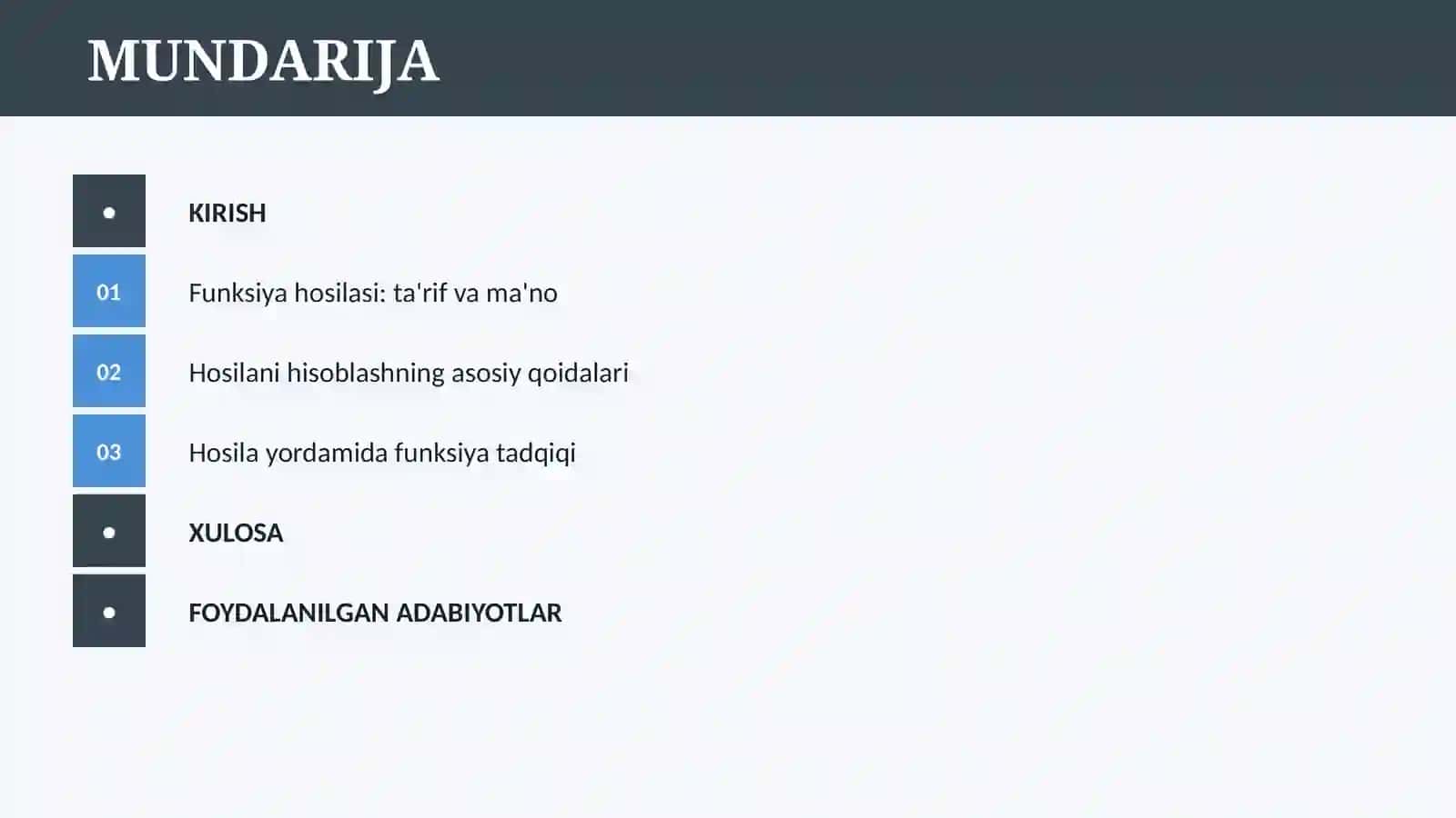 FUNKSIYA HOSILASI 2