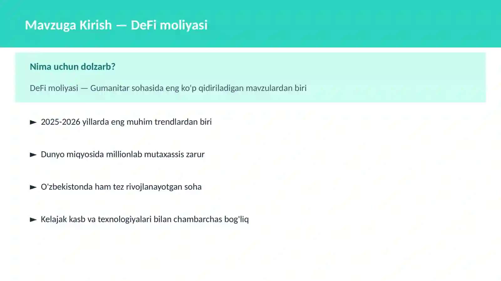 DeFi moliyasi 2