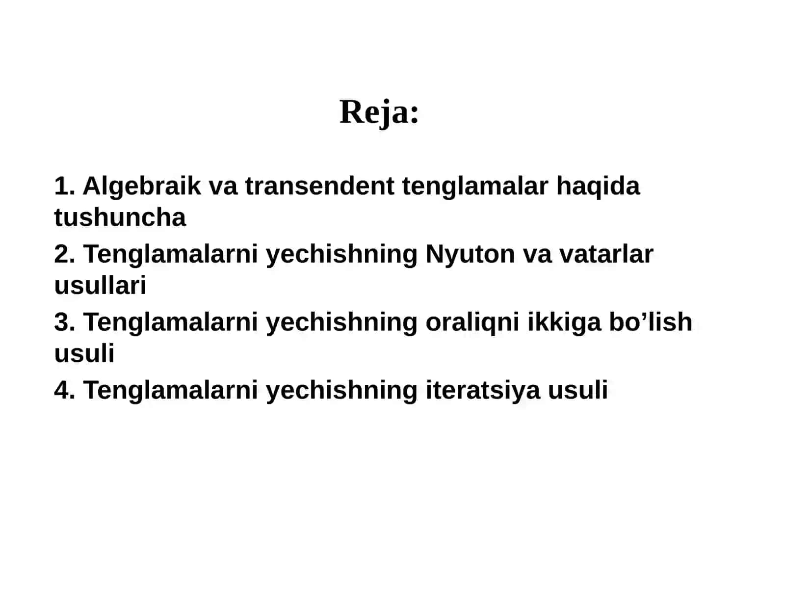 Nyuton va iteratsiya algoritmlari 2