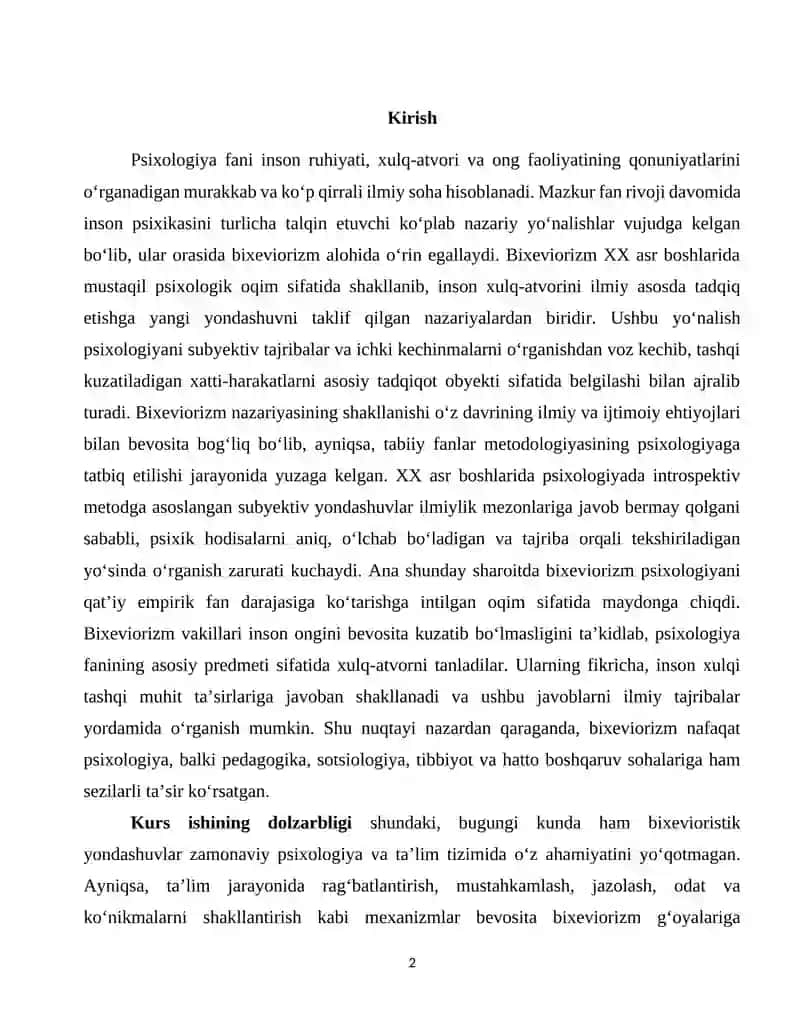 Bixeviorizm psixologik nazariyasi 2