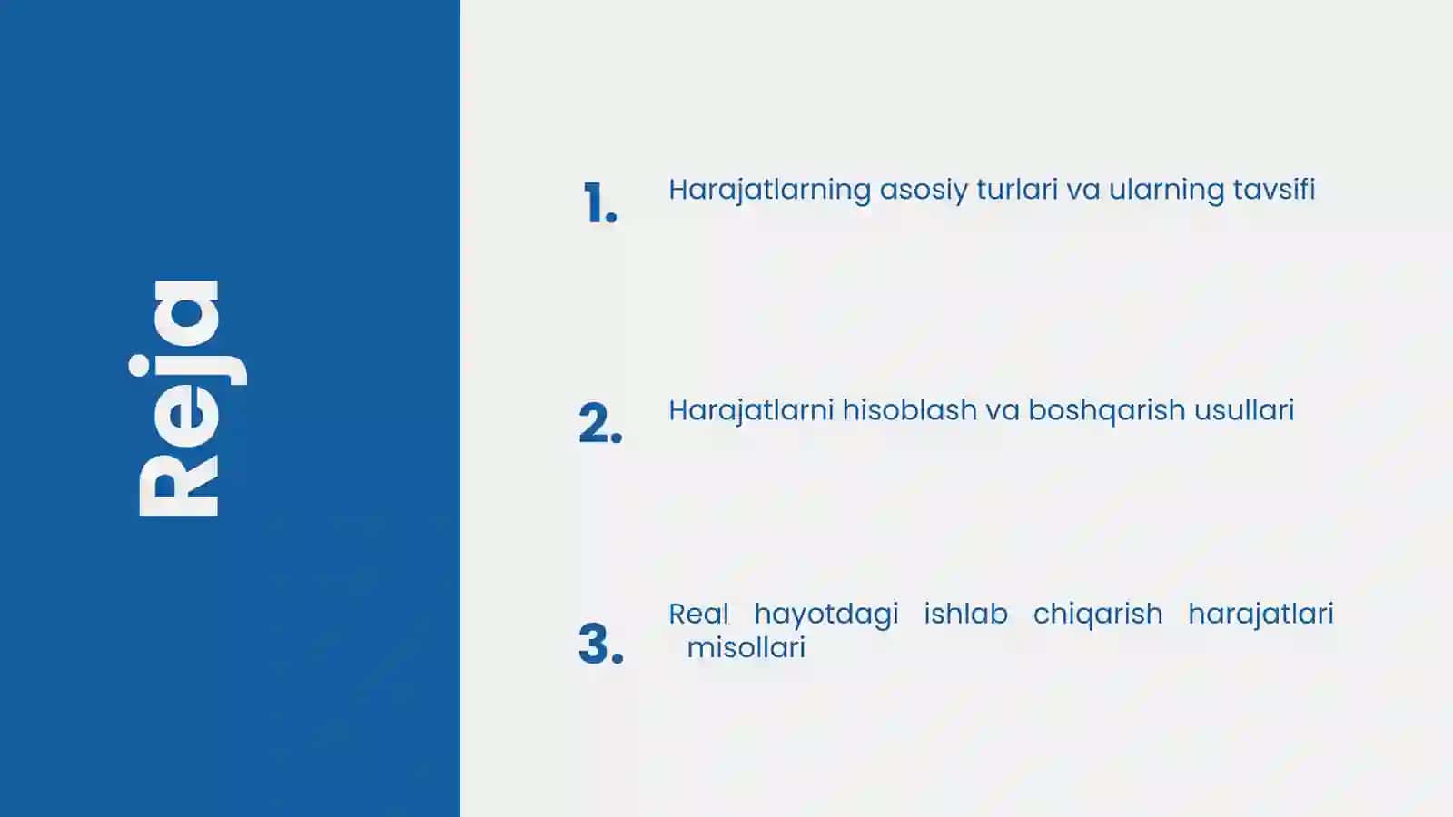 Ishlab chiqarish harajatlarining asosiy turlari 2