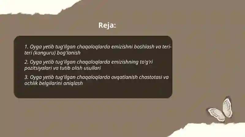 Oyga yetib tug'ilgan bolalarini ovqatlantirish 2