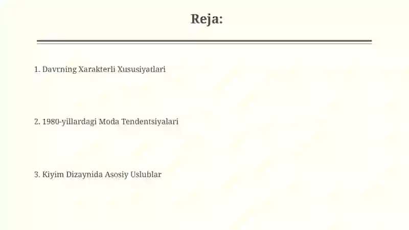 1980-yillar modasi: Libos dizayni 2