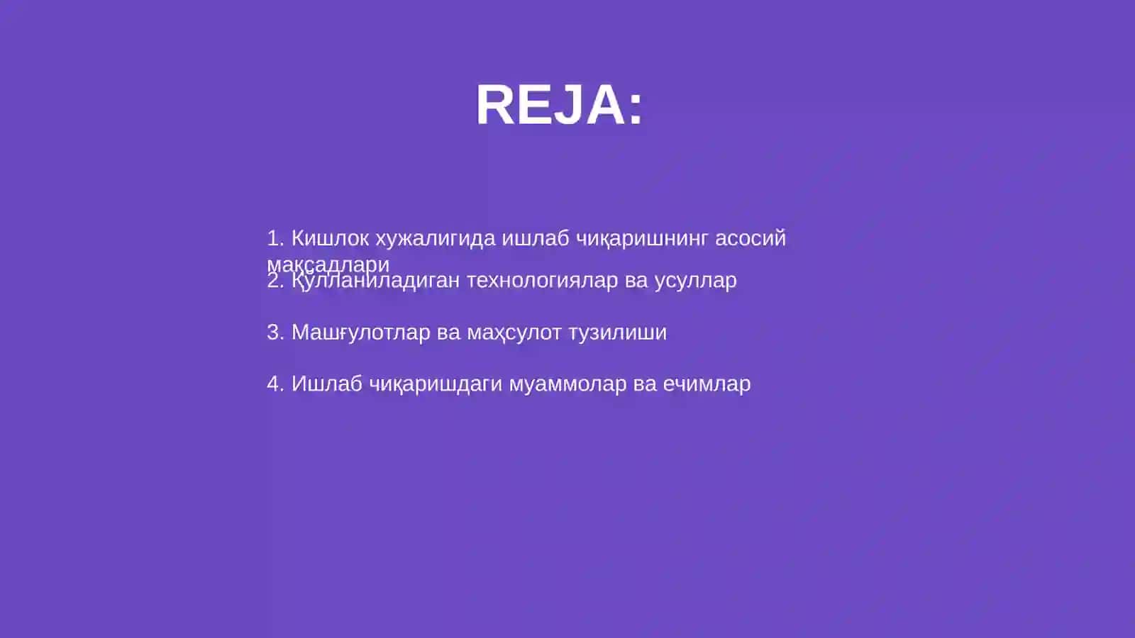 Кишлок хужалигида ишлаб чиқаришнинг асосий мақсадлари 2