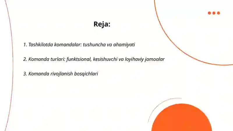 Tashkilotda komandalar 2