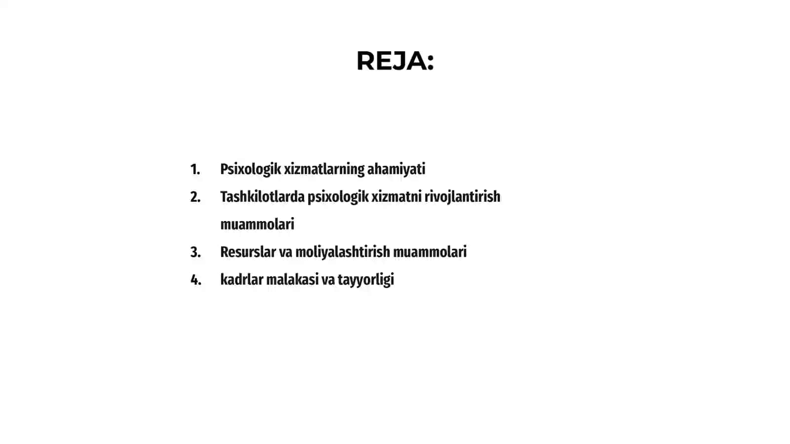 Psixologik xizmatni tashkil etish muammolari 2