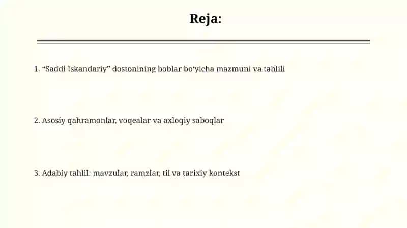 "Saddi Iskandariy”dostoni tahlili 2