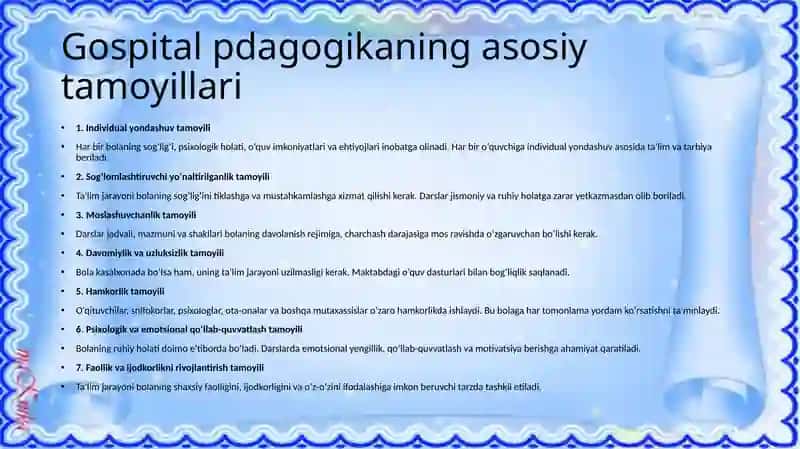 Gospitalpedagogikaning asosiy tamoyillari 2