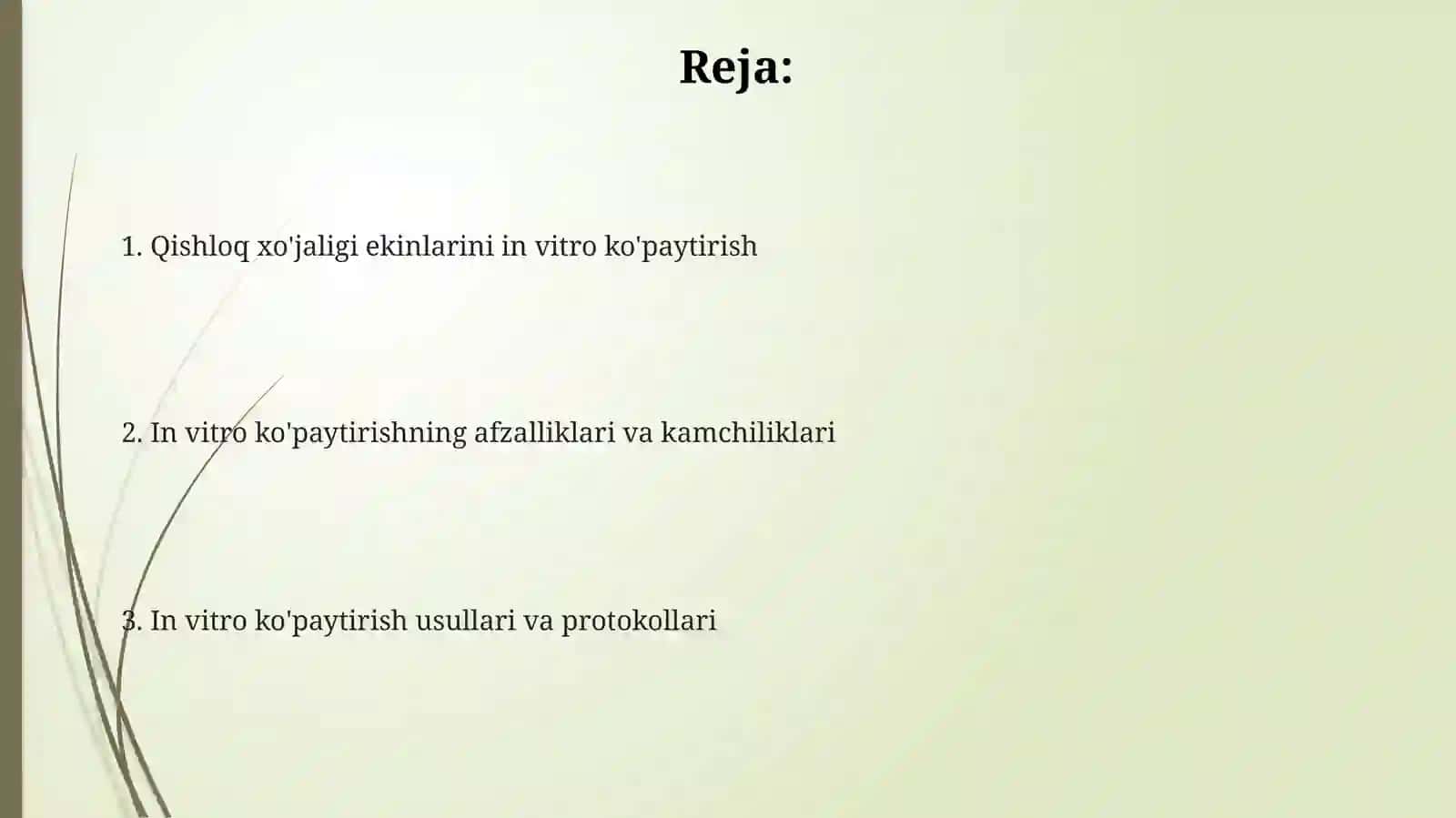 Qishloq xoʻjaligi ekinlarining invitro sharoitida koʻpaytirish 2