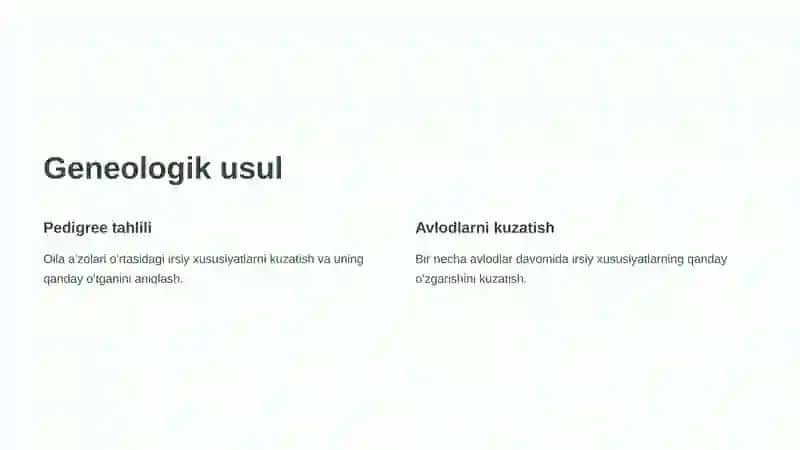 Odan genetikasini oʻrganish usullari 2