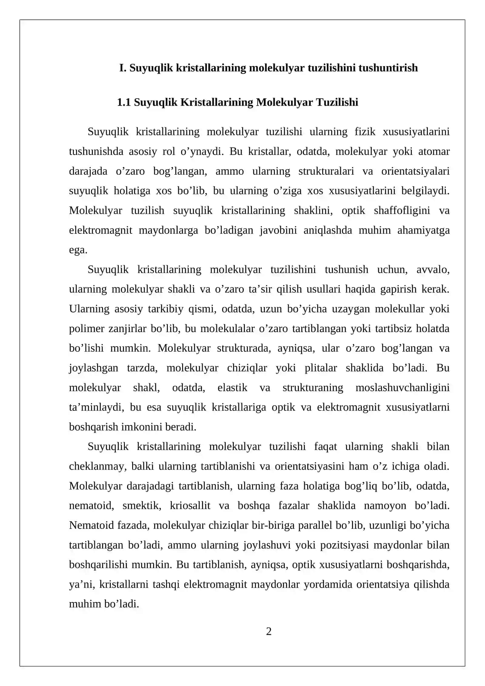 SUYUQ KRISTALLAR VA ULARNING XUSUSIYATLARI 2