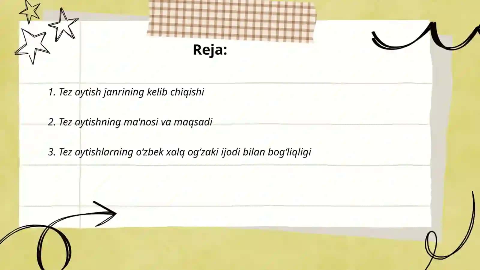 Tez aytish janr 2