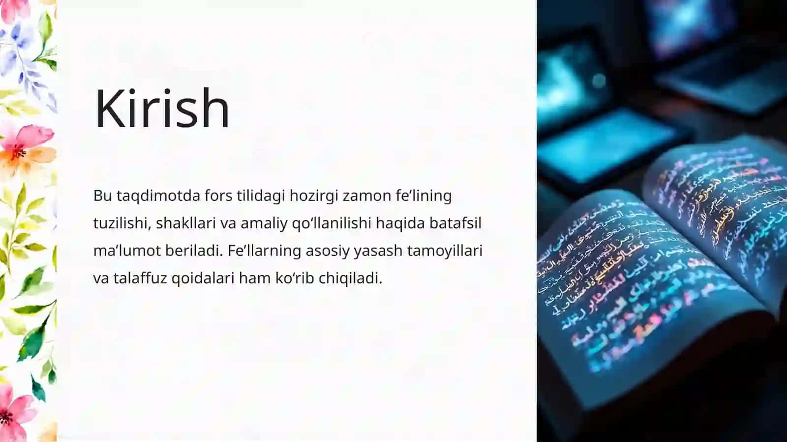 Zamonaviy fors tilidagi fe’llar 2