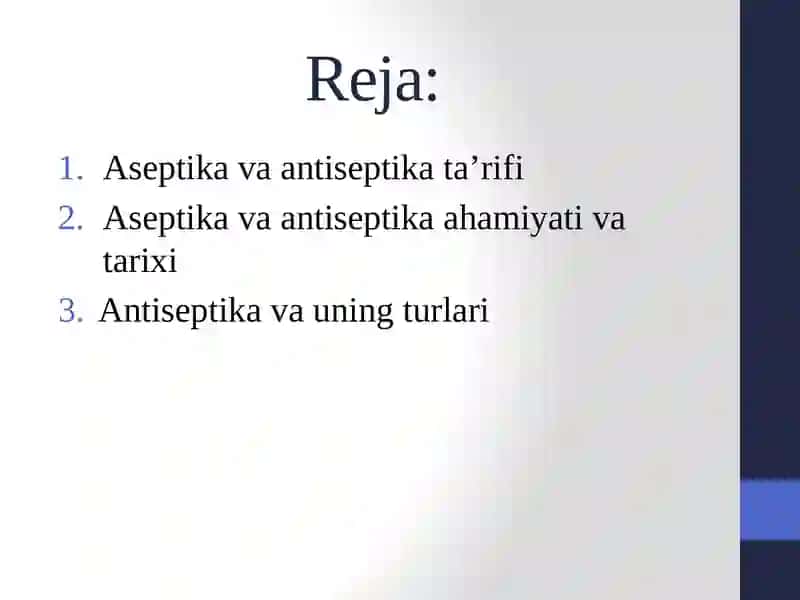 Aseptika va antiseptika asoslari 2